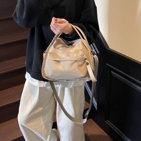 Spacious Nylon Satchel Bag - Lightweight and Stylish for Women on the Go - Picture 3 of 6